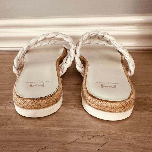 Marc Fisher Jaime, White Braided Leather Sandals. - Picture 5 of 6